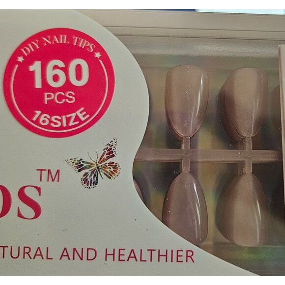 Jofay Fashion DIY Nail Tips Rounded Acrylic Nails 160Pcs Soft Gel Press-On Tips - Picture 3 of 9